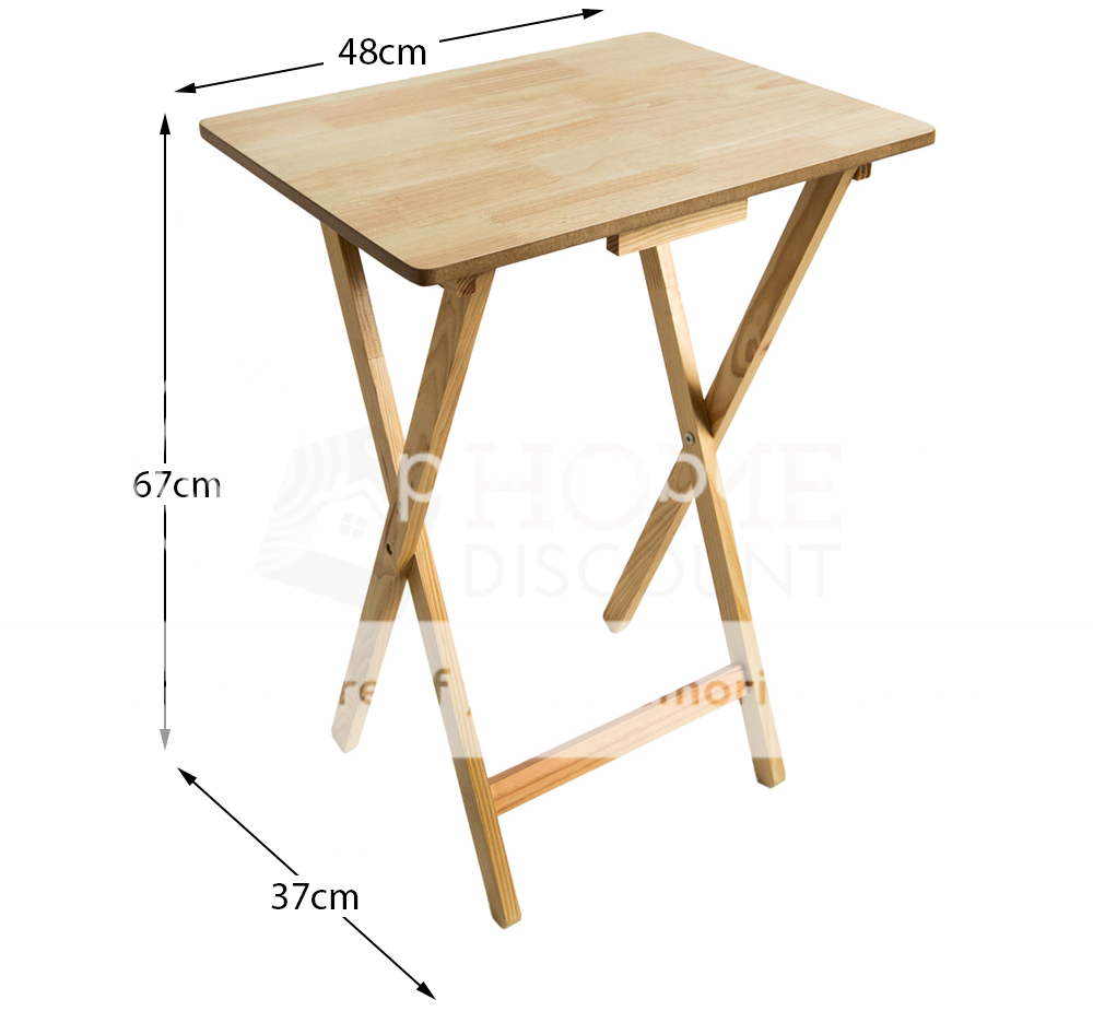 Folding Snack Table Wooden Natural Desk Foldable Portable Dining Laptop